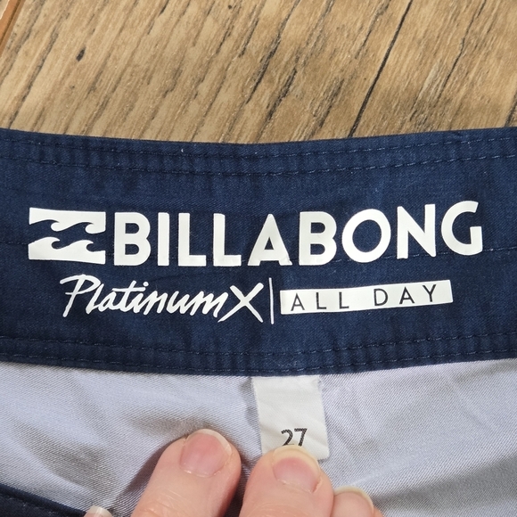 Billabong Platinum X All Day Boys Youth Size 27 Blue Striped Swim Shorts, - Picture 4 of 10